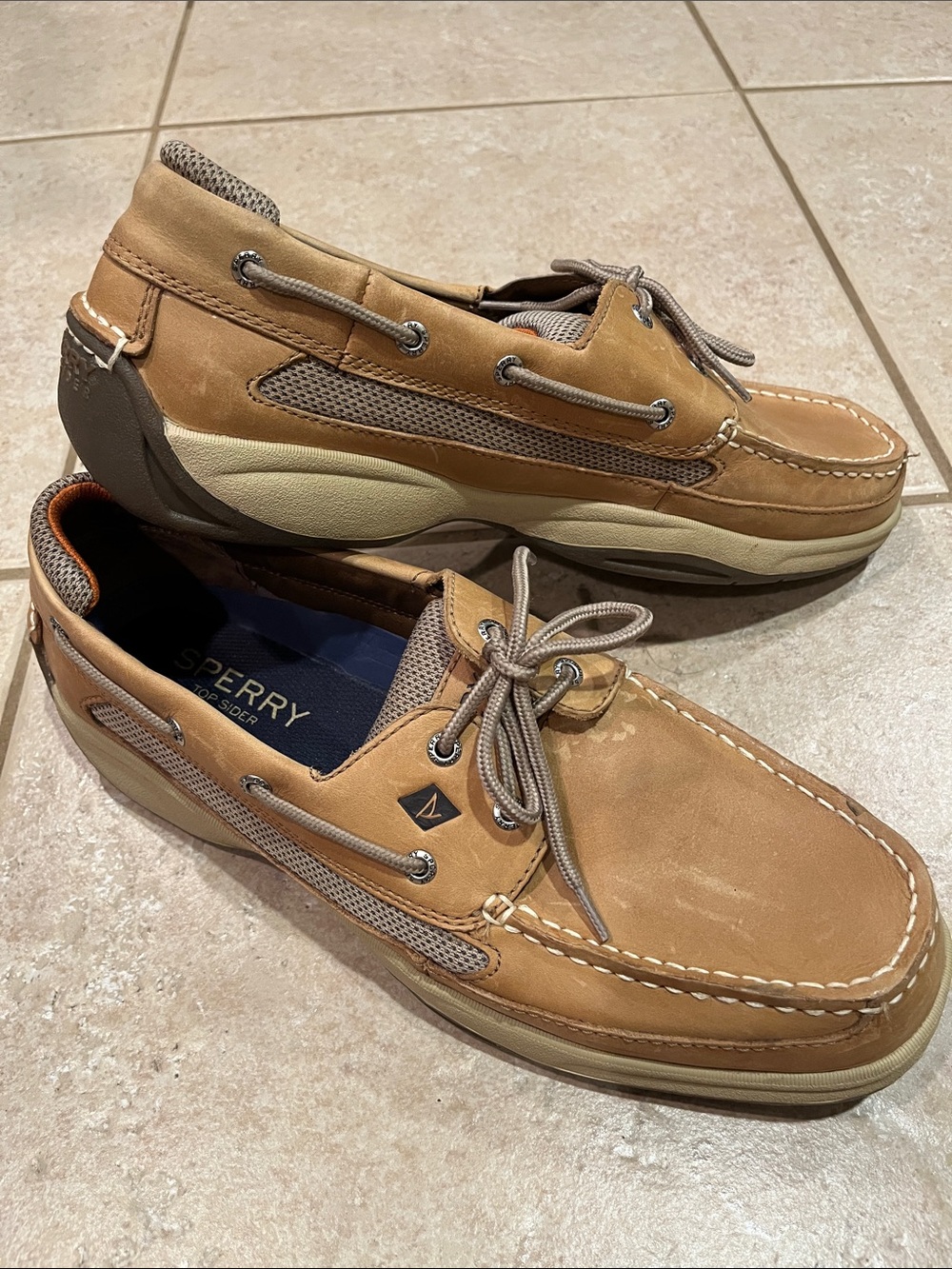 Sperry Top-Sider Lanyard Men's Brown Leather Boat Shoes Size 13 Medium Casual